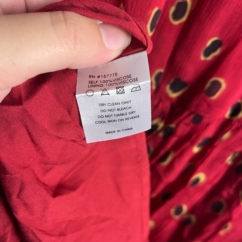 NWT Caballero VANYA DRESS IN PEACOCK RED DOT size xs - Picture 7 of 10